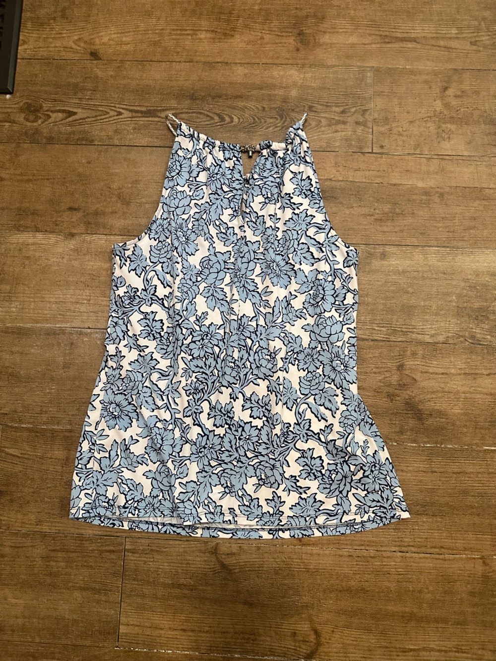Michael Kors Blue Floral Halter Tank Top